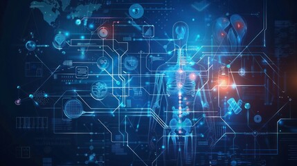 Abstract futuristic Healthcare or medical technology innovation digital background. science and technology concepts