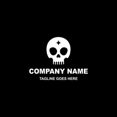 Abstract Skull Logo Design On Black Background