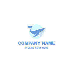 Simple Whale Logo Design On Whte Background