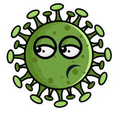 cute bacteria character illustration