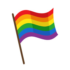 LGBT Pride Flag Isolated on White Background Transparent PNG