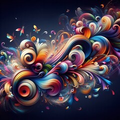 Abstract Floral Swirls Background