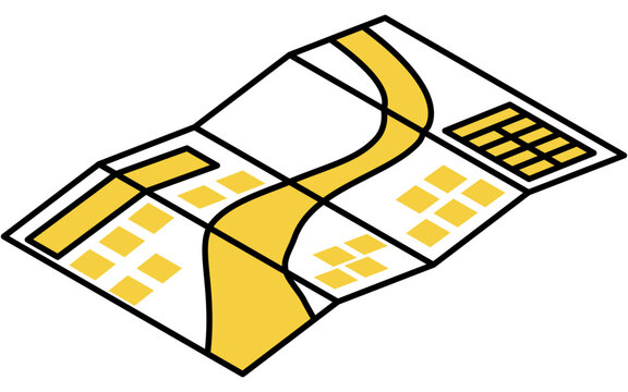 recommend clip art: 防災グッズ、ハザードマップのシンプルな線画、アイソメトリックイラスト