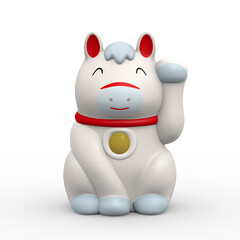 招き馬の3Dイラスト