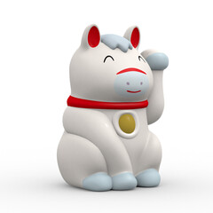 招き馬の3Dイラスト