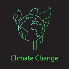 Climate Change Icon - Global Warming, Environmental Crisis, and Climate Action Illustration.