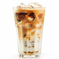 Iced coffee in a glass on a light background