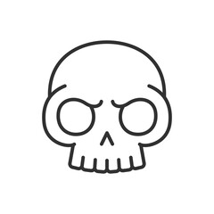 Evil skull, linear icon. Line with editable stroke