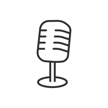 recommend clip art: Microphone, linear icon. Line with editable stroke