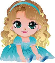 cinderella girl cartoon character sitting with her shoes