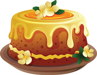 vanilla cake sponge cake creamy on top