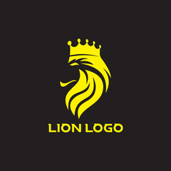 Royal king lion crown symbols. Elegant gold Leo animal logo. Red, White and Premium luxury brand identity icon. Vector illustration.