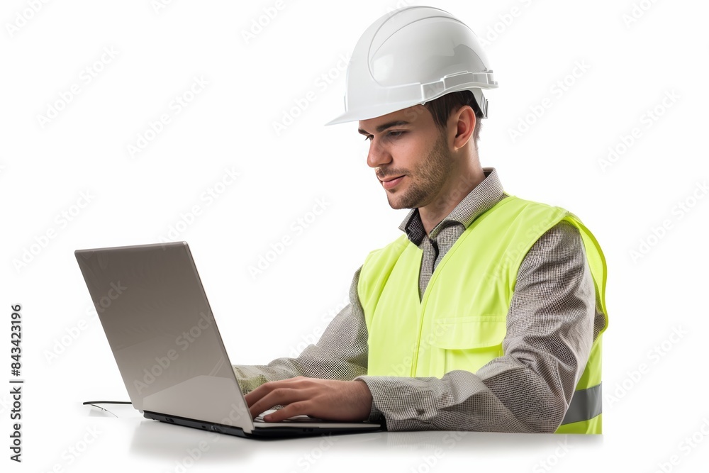 Poster a radiant image of an alluring inspection engineer adorned in a gleaming white hardhat, confidently 