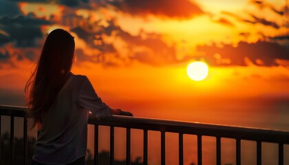 Serenity at Sunset: Contemplating Beauty from a Balcony