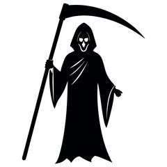 Reaper silhouette. Vector silhouette white background