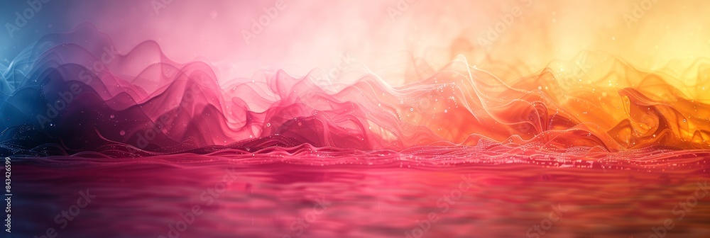 Aufkleber ethereal rainbow waves abstract background symbolizing diversity and pride, ideal for creative proje