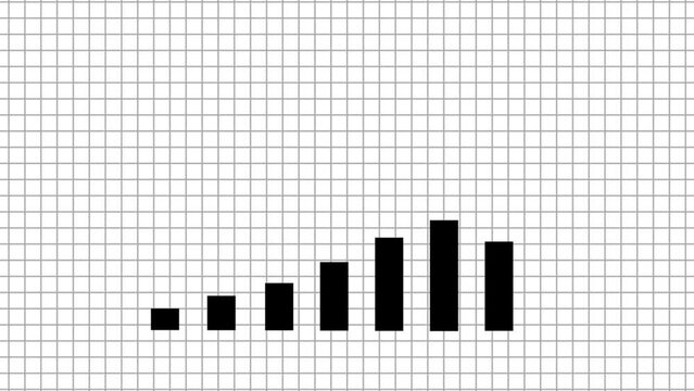 Business profit growth chart. Grow the economy bar chart with an animated growth chart for financial business featuring a trend line graph. Excellent histogram and trend