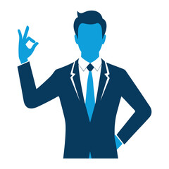 A man showing hand ok sign vector silhouette vector silhouette