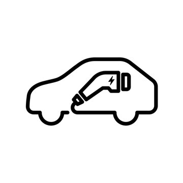 recommend clip art: Electric car with plug icon symbol, EV car, Green hybrid vehicles charging point logotype, Eco friendly vehicle concept. Vector illustration