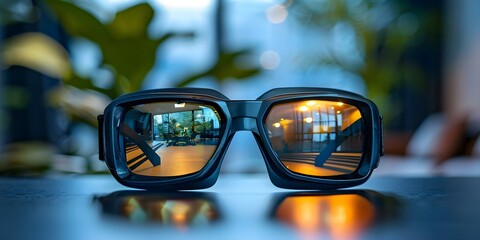 Interactive learning symbolized by emerging 3D glasses in augmented reality education. Concept Interactive Learning, Emerging Technology, Augmented Reality Education, 3D Glasses, Innovation