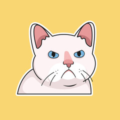 Angry Cat Meme Sticker Vector Cute Illustration