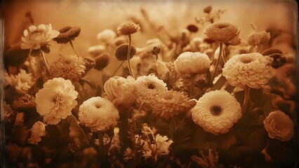 Beautiful flowers background vintage filter effect and color processing style pictures