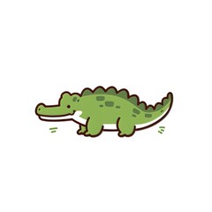 Obraz premium Green Cartoon Alligator Illustration