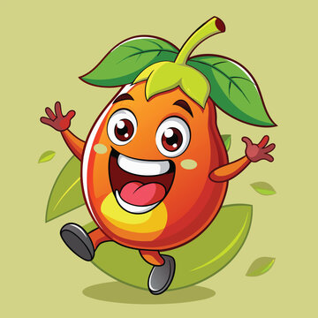 Funny Pouteria caimito vector clipart