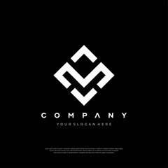 Obraz premium Geometric Elegance Logo Letter M