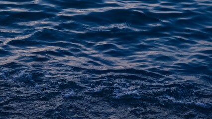 deep blue sea water background structure on the sunset