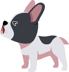 Cartoon character cute french bulldog for design.