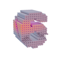 3D Number Art: 6 Isolated in Pastel Gradient Style