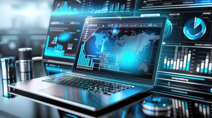 Business data dashboard provide modish business intelligence analytic for marketing strategy planning