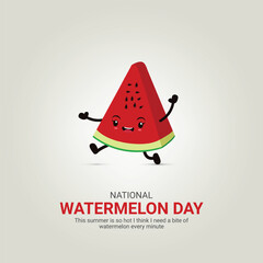 National Watermelon Day creative ads design. Watermelon Day icon isolated on Template for background. Watermelon Day ads poster, August 3. Important day