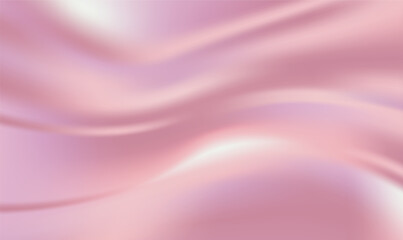 Smooth elegant pink silk or satin texture can use as wedding background. Pink fabric or liquid wave or wavy folds grunge silk texture satin velvet material. Cloth soft wave. Creases of satin. Vector.