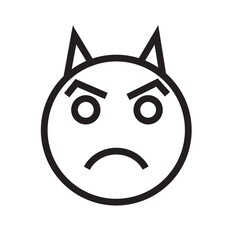 Angry Expression Icon, Perfect for Emoticons and Mood Illustrations