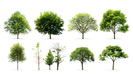 Obraz premium Collection of Trees isolated on a white background