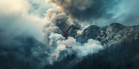 A picture of a cloud with a fire coming out of it and Explore a reality altered by the unexpected appear.