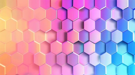 Colorful gradient geometric background with hexagonal patterns and a clear area for text, perfect for digital designs