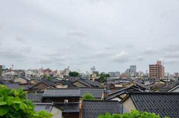 Traditional japanese houses in the river in Kanazawa