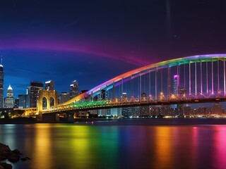 Obraz premium Rainbow Bridge at Night