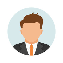 Avatar profile icon in flat style. Male user profile vector illustration on isolated background. Man profile sign business concept.