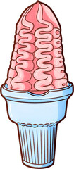 Strawberry Swirl Ice Cream Illustration