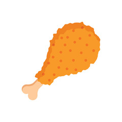 Chicken leg icon in flat style. Fast food menu vector illustration on isolated background. Drumstick sign business concept.