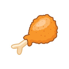 Chicken leg icon in flat style. Fast food menu vector illustration on isolated background. Drumstick sign business concept.