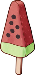 Watermelon Ice Pop Illustration