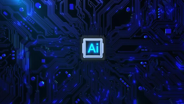 AI Technology Innovation concept Deep learning Artificial intelligence brain animation. human brain interface Robotic system. Intellectual programming future human. AI Technology Innovation concept