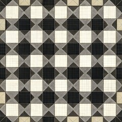 Abstract black and white squares seamless pattern