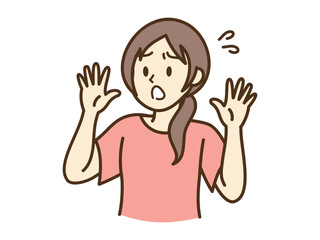 慌てる女性