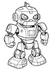 Fototapeta premium Coloring page for kids, robot